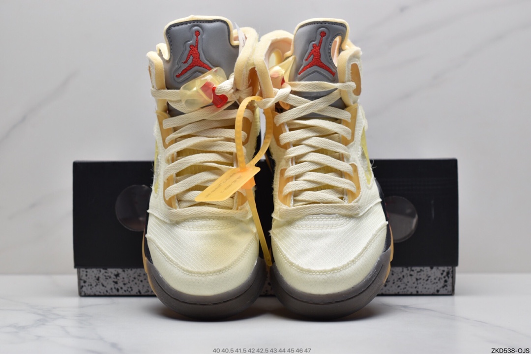 270 OFF-WHITE x Air Jordan 5 Retro SP “Sail”   高帮 黑金属 流川枫 高邦 AJ5 DH8565-100
