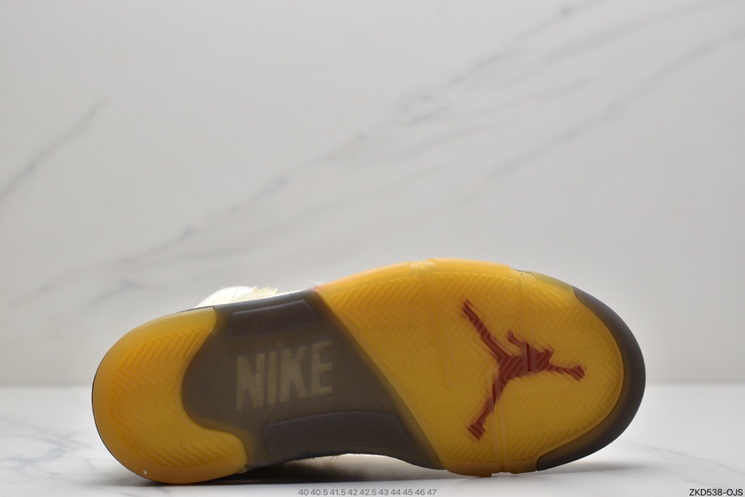 270 OFF-WHITE x Air Jordan 5 Retro SP “Sail”   高帮 黑金属 流川枫 高邦 AJ5 DH8565-100