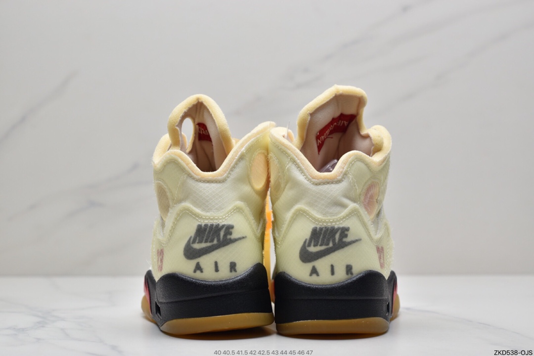 270 OFF-WHITE x Air Jordan 5 Retro SP “Sail”   高帮 黑金属 流川枫 高邦 AJ5 DH8565-100