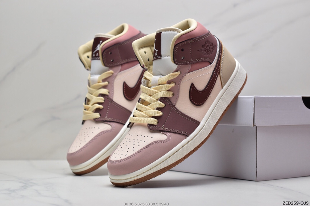 260  Air Jordan 1 Mid AJ1乔1中帮文化篮球鞋 红豆 DO7440-821