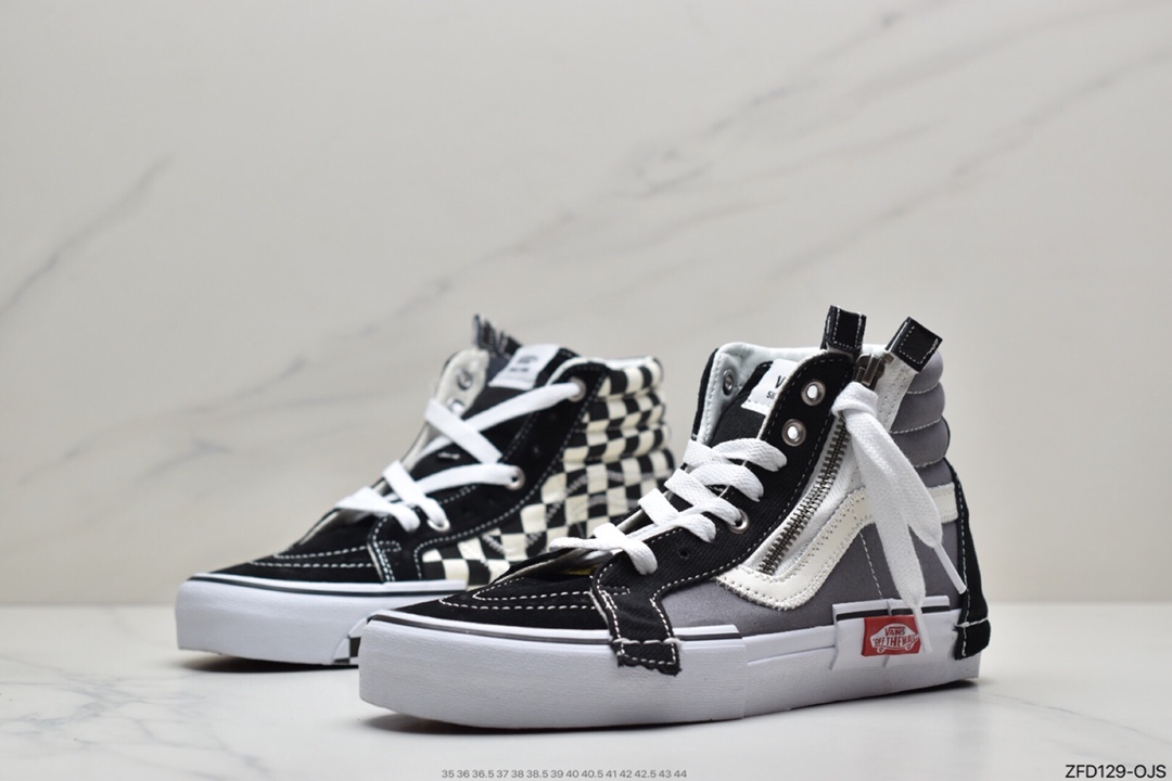 280 硫化工艺万斯Vans Sk8-Hi Reissue Ca 拉链解构主义高帮帆布休闲运动板鞋