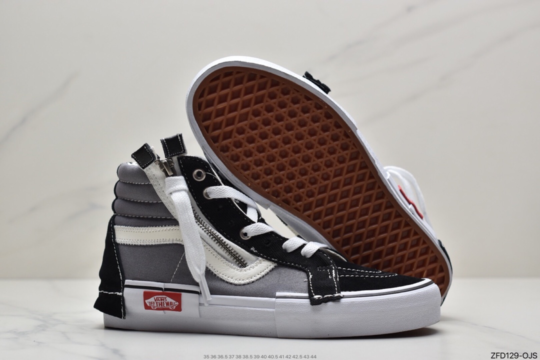 280 硫化工艺万斯Vans Sk8-Hi Reissue Ca 拉链解构主义高帮帆布休闲运动板鞋