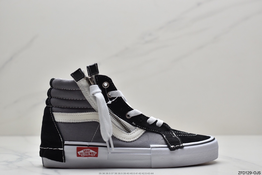 280 硫化工艺万斯Vans Sk8-Hi Reissue Ca 拉链解构主义高帮帆布休闲运动板鞋