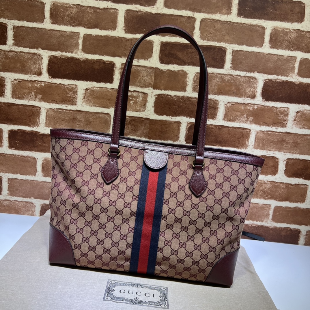 GUCCI古驰Ophidia系列织带中号托特包631685