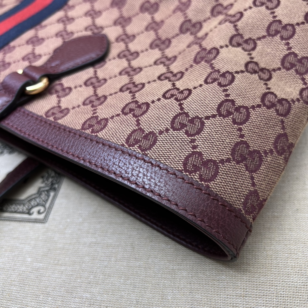 GUCCI古驰Ophidia系列织带中号托特包631685