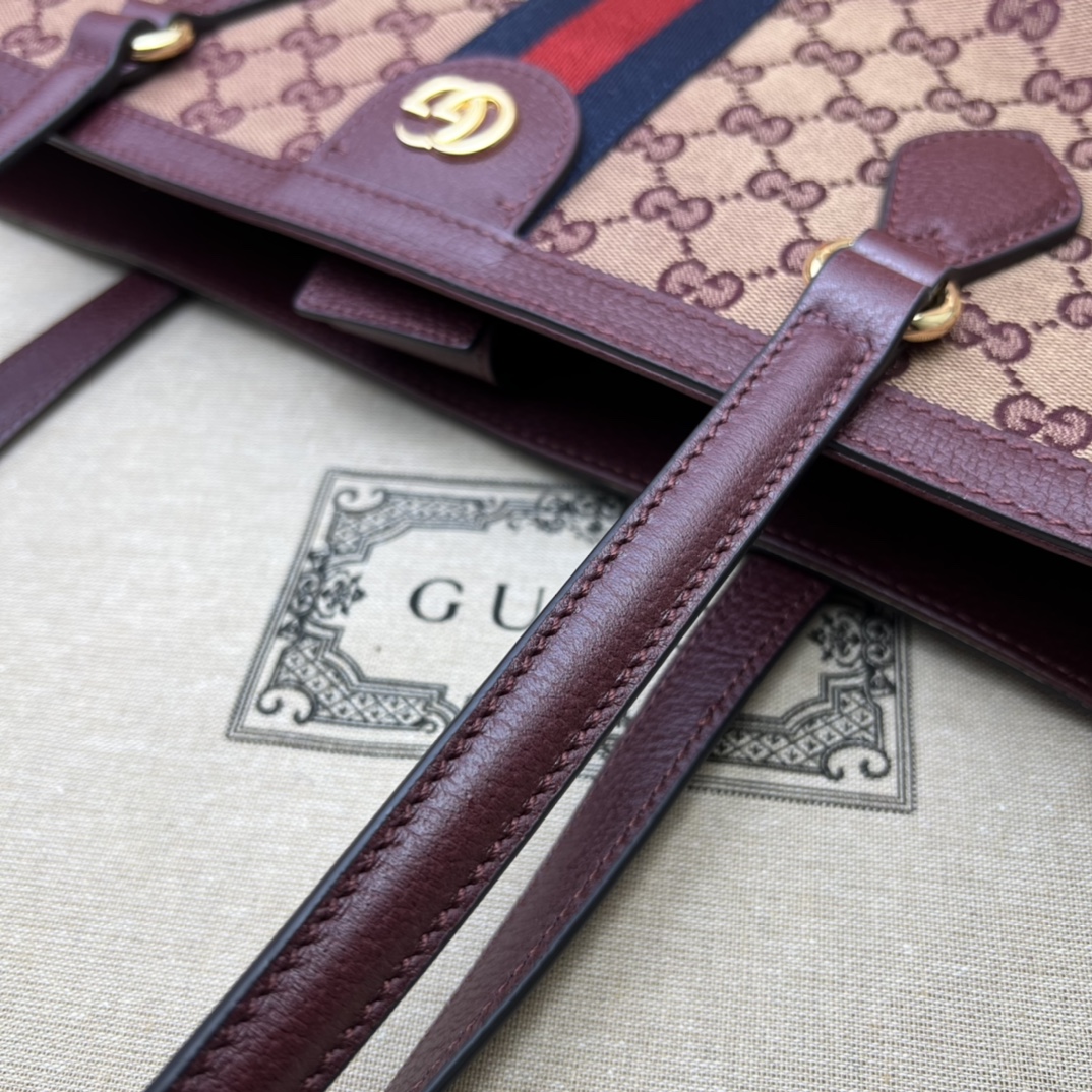 GUCCI古驰Ophidia系列织带中号托特包631685