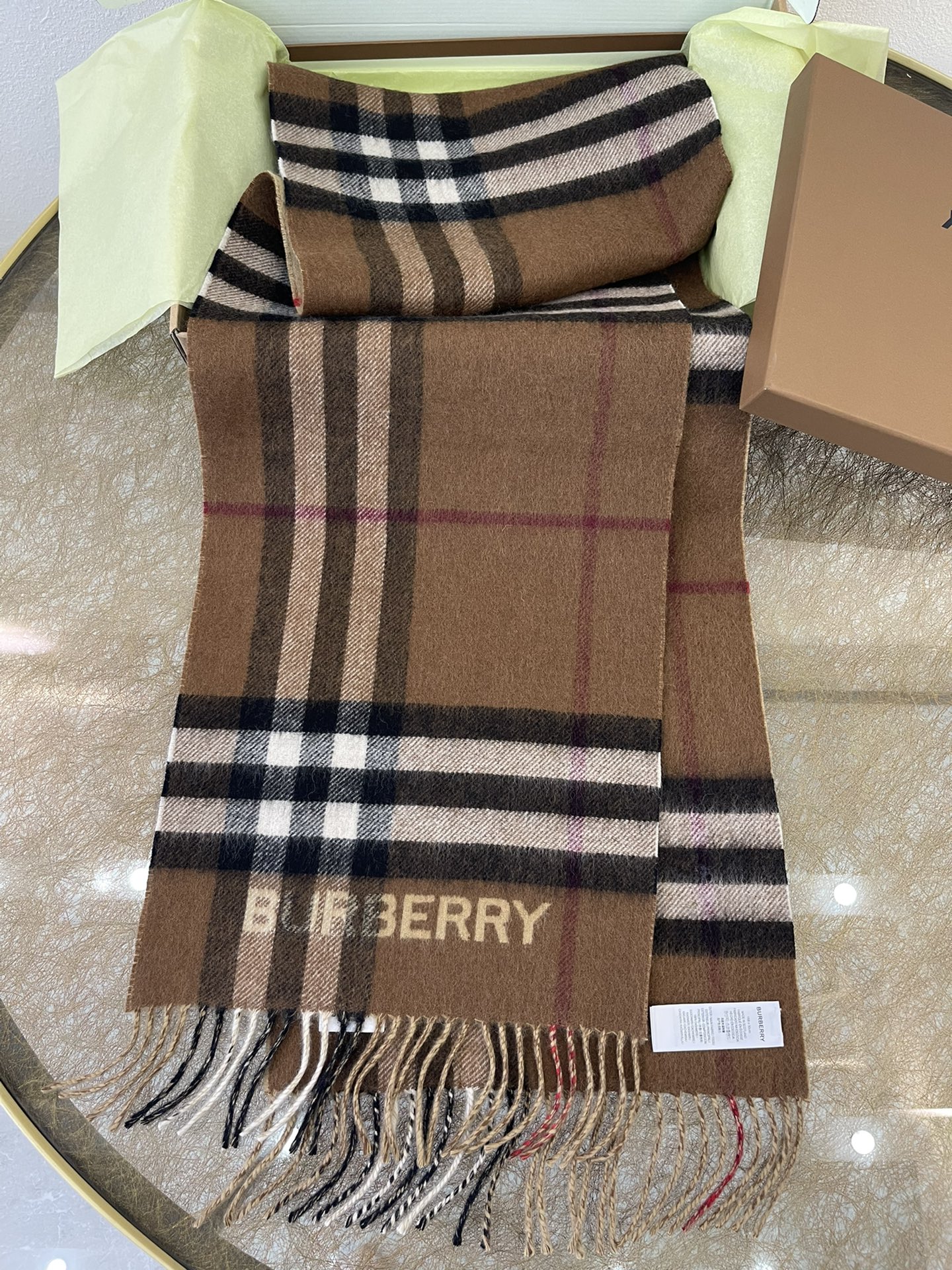 Burberry巴宝莉双色对比格纹羊绒围巾