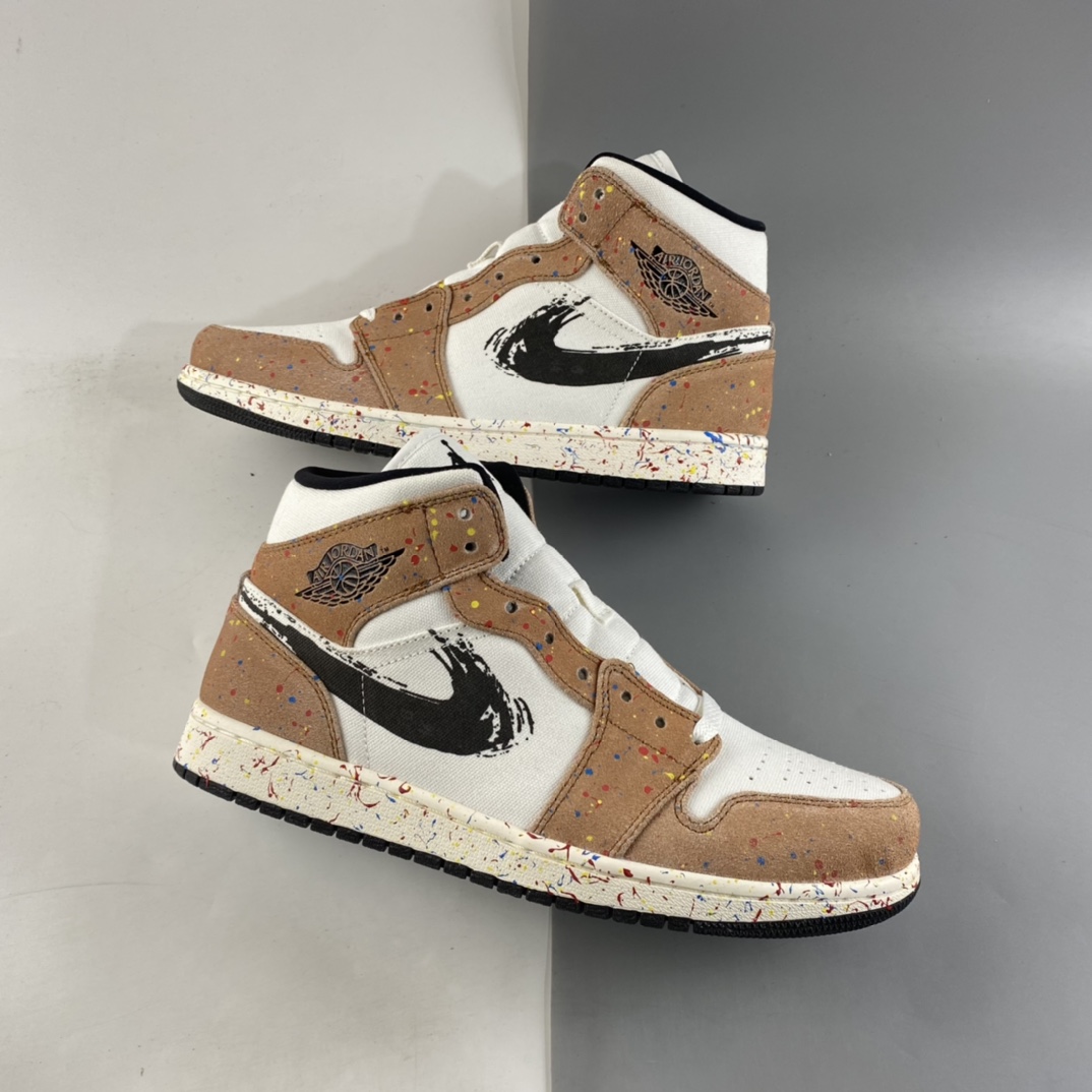 P260  Air Jordan 1 Mid AJ1 乔1 中帮百搭休闲运动板鞋 DA8005-100