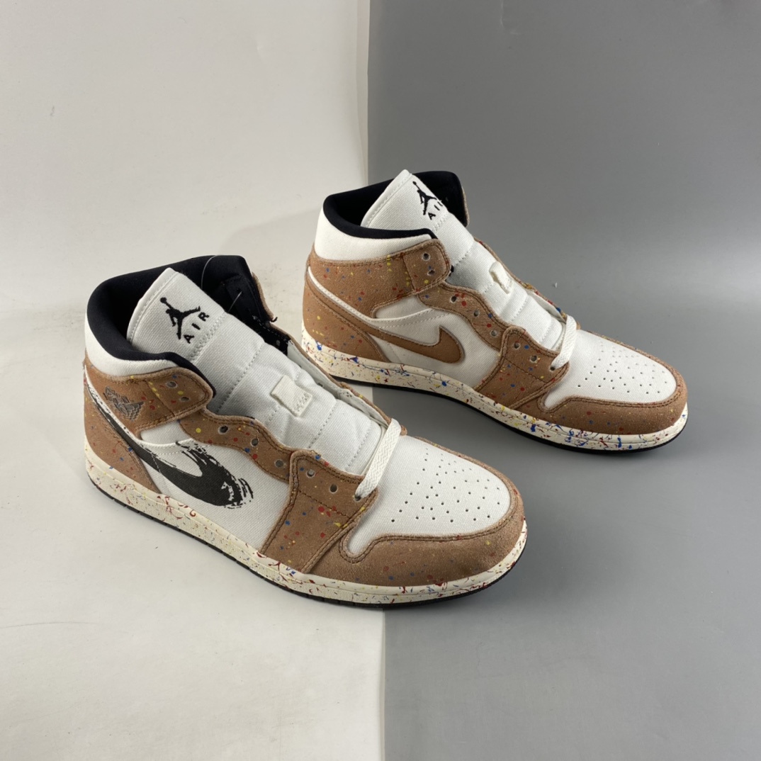 P260  Air Jordan 1 Mid AJ1 乔1 中帮百搭休闲运动板鞋 DA8005-100