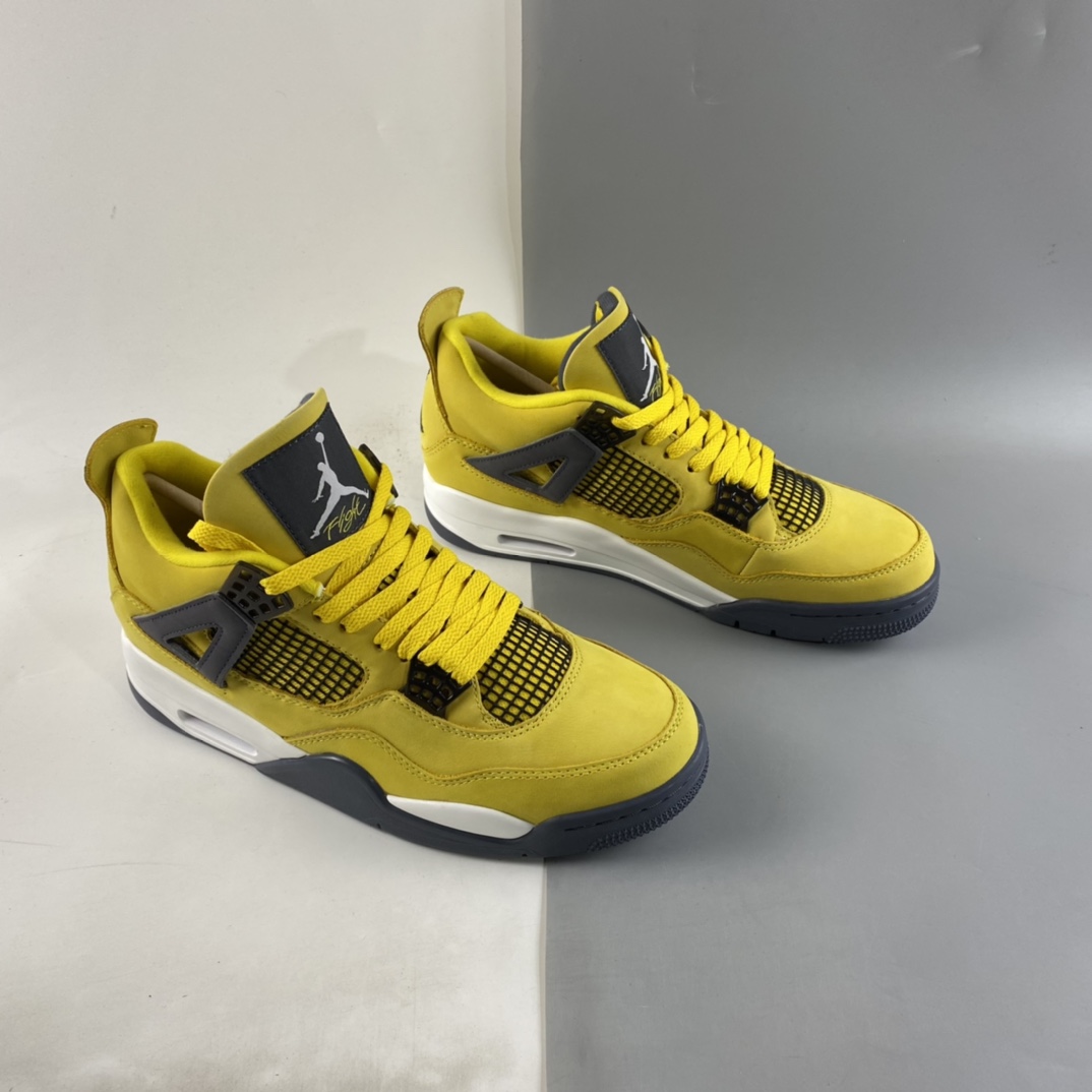 P400  Air Jordan 4“Lightning”AJ4 乔4复刻白黄电母 头层篮球鞋 CT8527-700