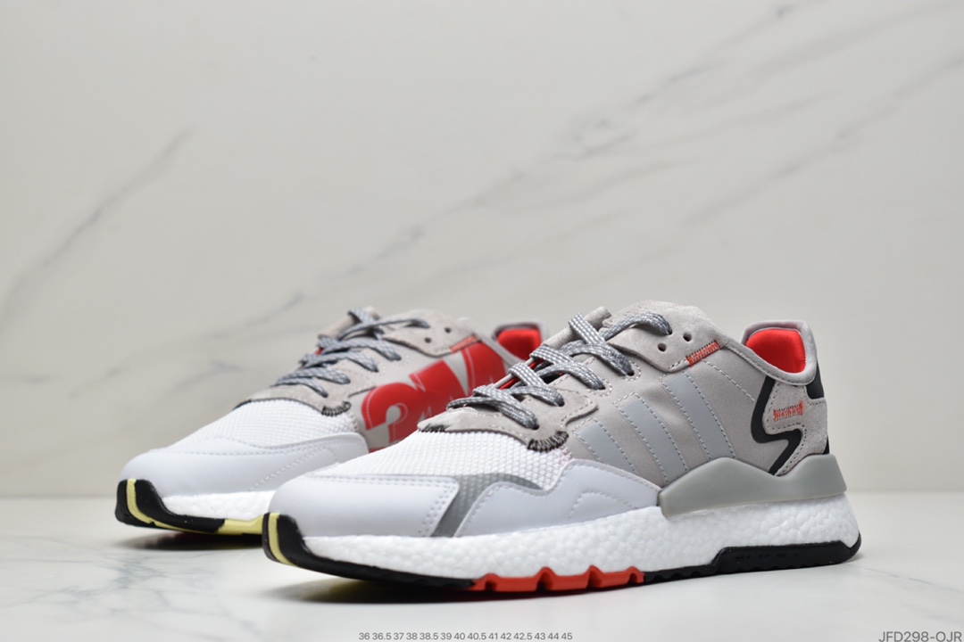 170 阿迪达斯Adidas Nite Jogger 2019 Boost 碳黑三叶草 联名夜行者EF5409