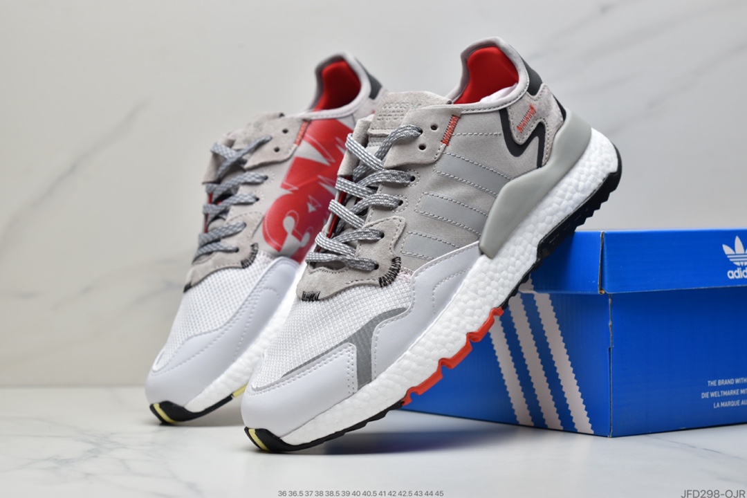 170 阿迪达斯Adidas Nite Jogger 2019 Boost 碳黑三叶草 联名夜行者EF5409
