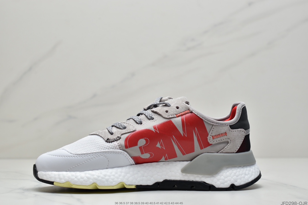 170 阿迪达斯Adidas Nite Jogger 2019 Boost 碳黑三叶草 联名夜行者EF5409