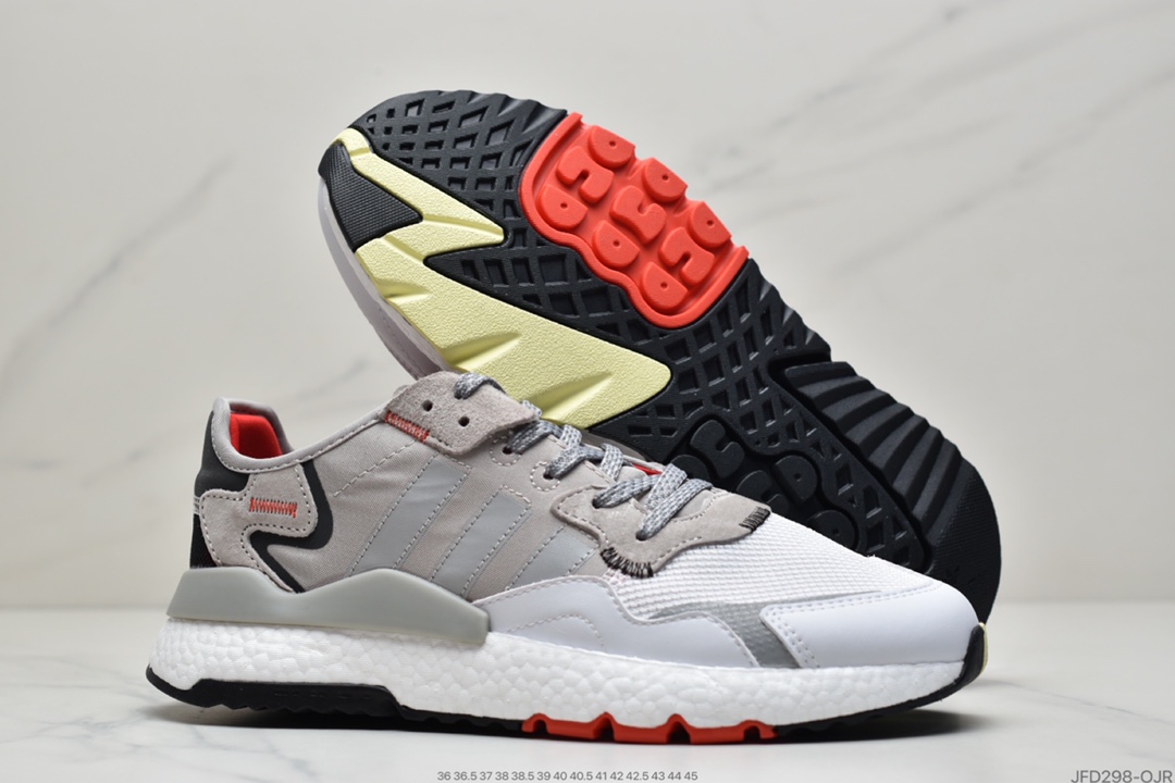 170 阿迪达斯Adidas Nite Jogger 2019 Boost 碳黑三叶草 联名夜行者EF5409