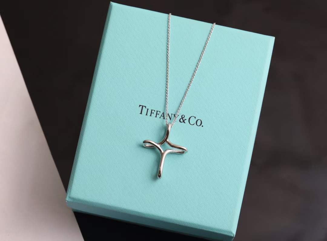 Tiffany & Co. Tiffany&Co. 纯银 十字架锁骨项链