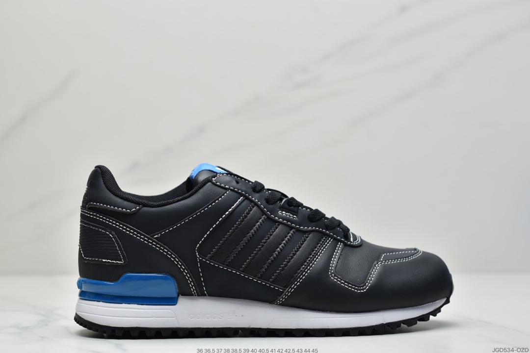 180 Adidas Originals ZX700 黑白头层皮制作 三叶草经典复古校园系列G62110