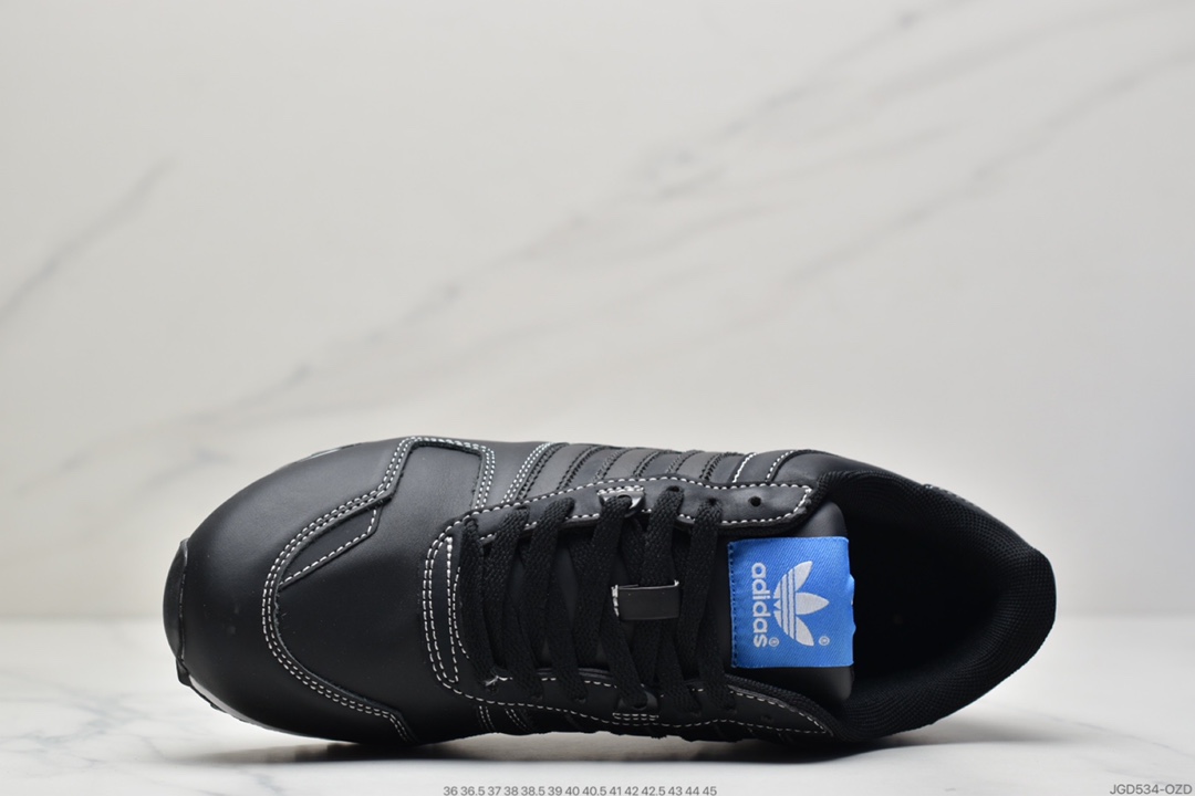 180 Adidas Originals ZX700 黑白头层皮制作 三叶草经典复古校园系列G62110