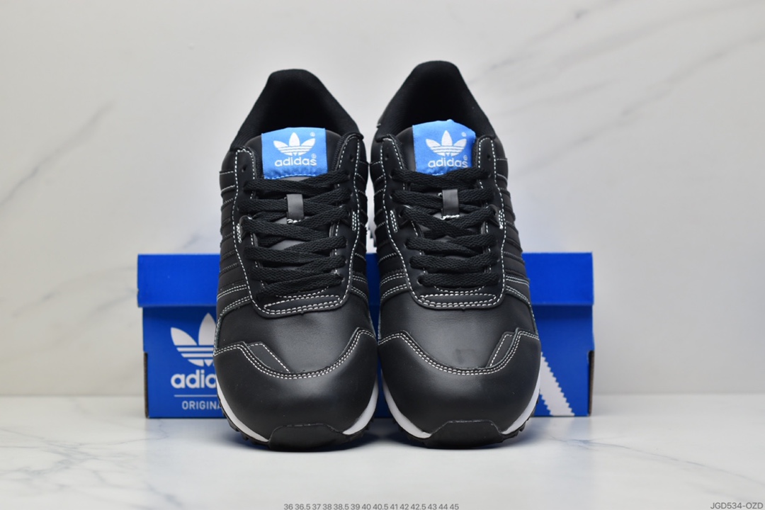 180 Adidas Originals ZX700 黑白头层皮制作 三叶草经典复古校园系列G62110
