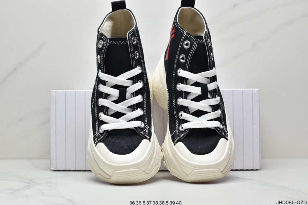 190 美国榄球洋基队限定  x MLB Big Ball Chunky Canvas HI 休闲运动慢跑鞋“白黑NY印花”32SHU1011