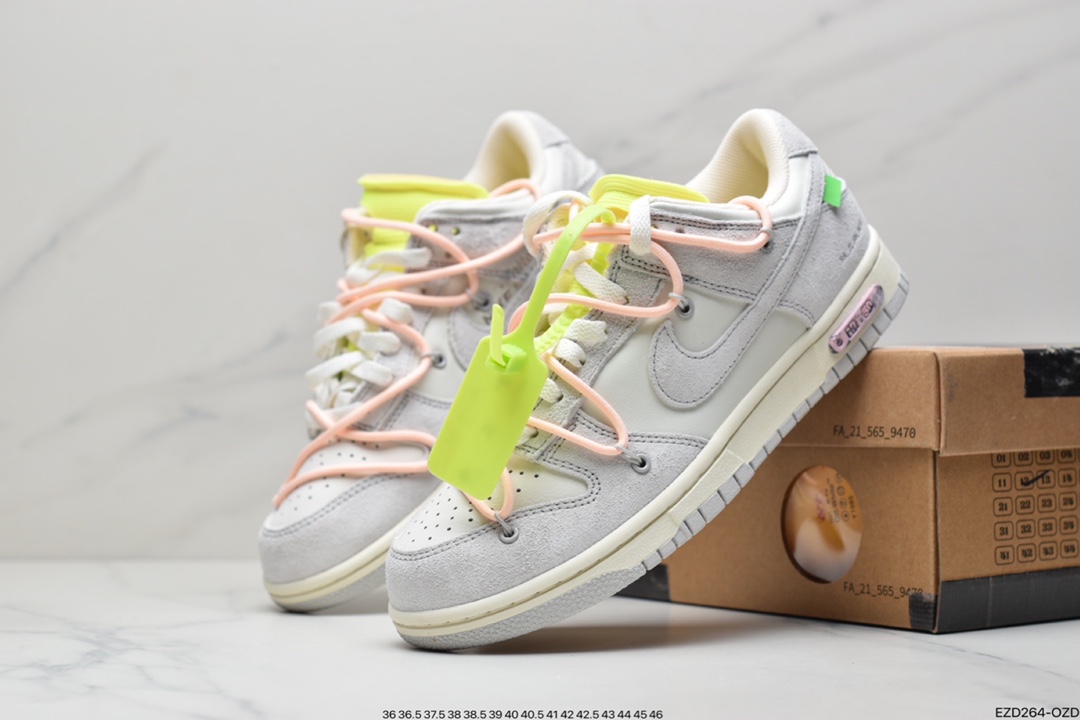 360 Off-White x Nike SB Dunk Low”The 50”扣篮系列低帮经典百搭休闲运动板鞋“OW黑衣粉紫”DM1602-001