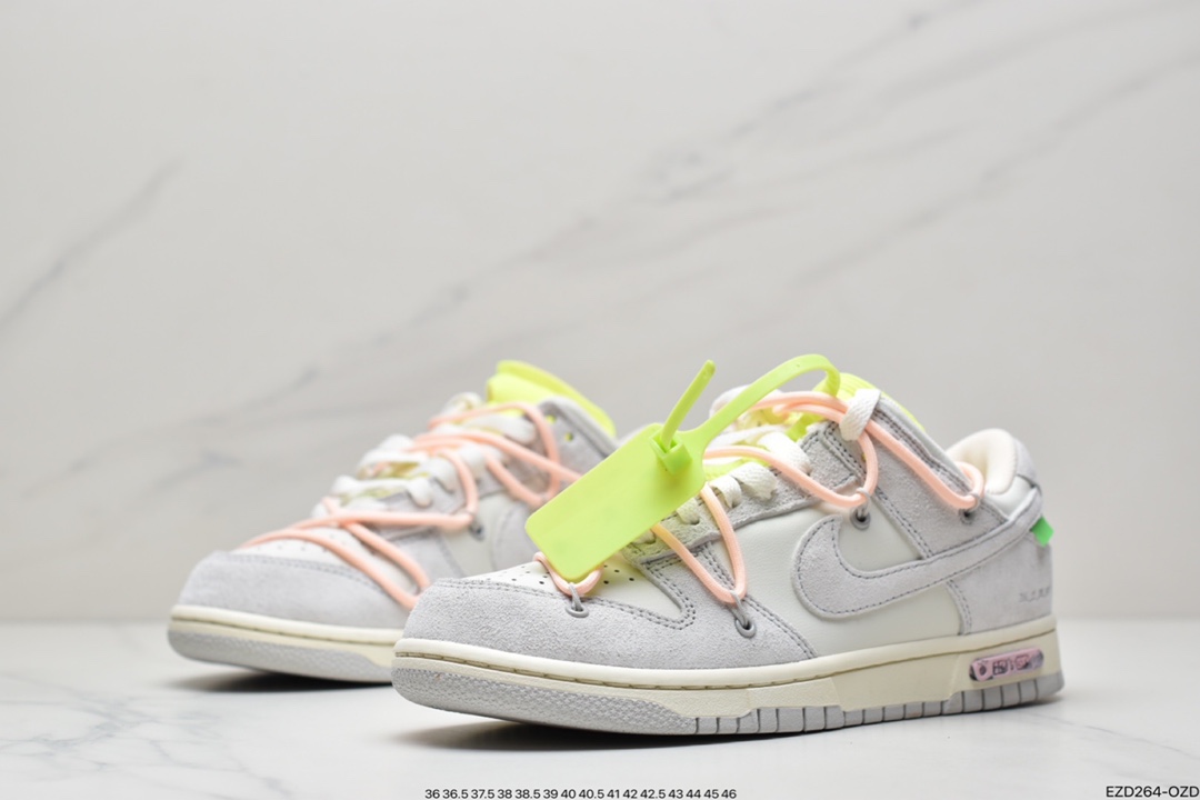 360 Off-White x Nike SB Dunk Low”The 50”扣篮系列低帮经典百搭休闲运动板鞋“OW黑衣粉紫”DM1602-001