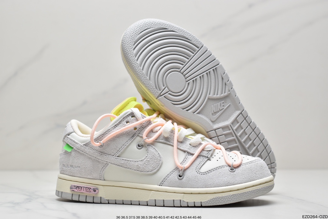 360 Off-White x Nike SB Dunk Low”The 50”扣篮系列低帮经典百搭休闲运动板鞋“OW黑衣粉紫”DM1602-001