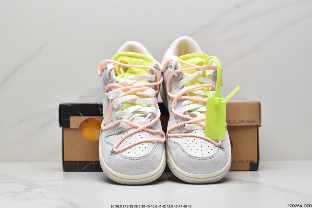 360 Off-White x Nike SB Dunk Low”The 50”扣篮系列低帮经典百搭休闲运动板鞋“OW黑衣粉紫”DM1602-001