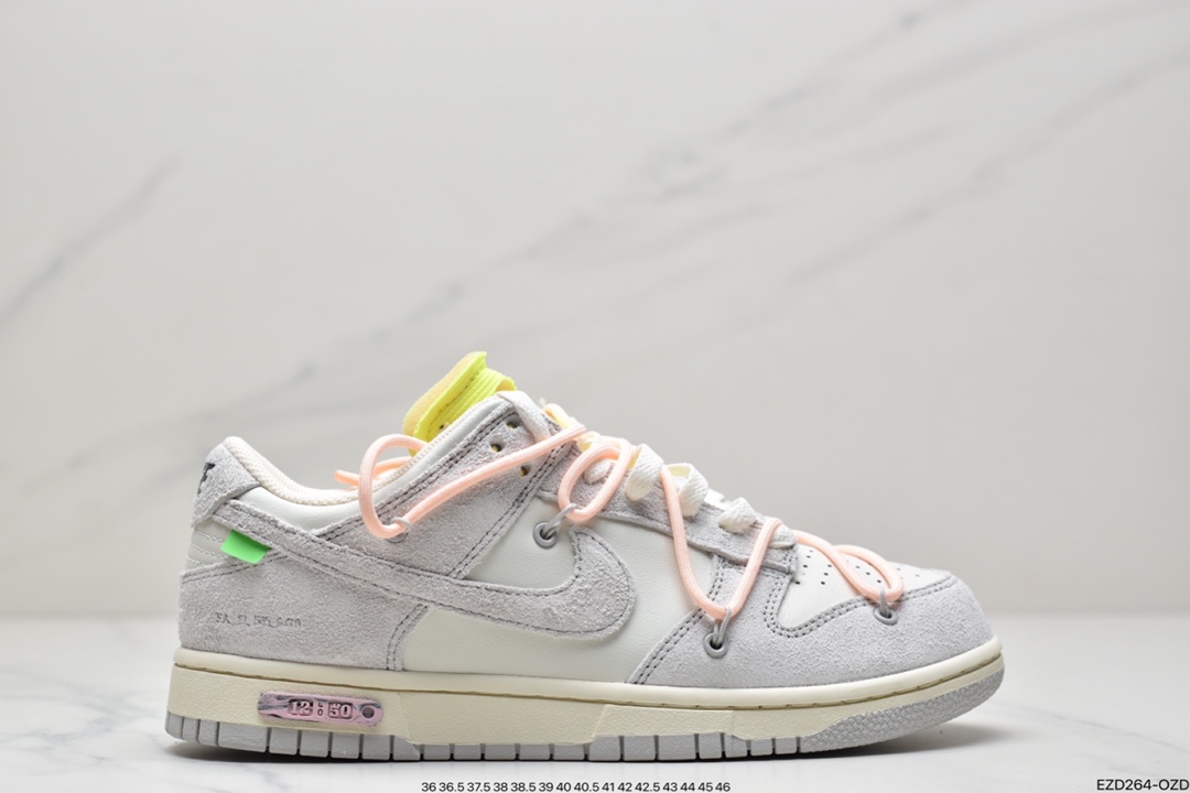 360 Off-White x Nike SB Dunk Low”The 50”扣篮系列低帮经典百搭休闲运动板鞋“OW黑衣粉紫”DM1602-001