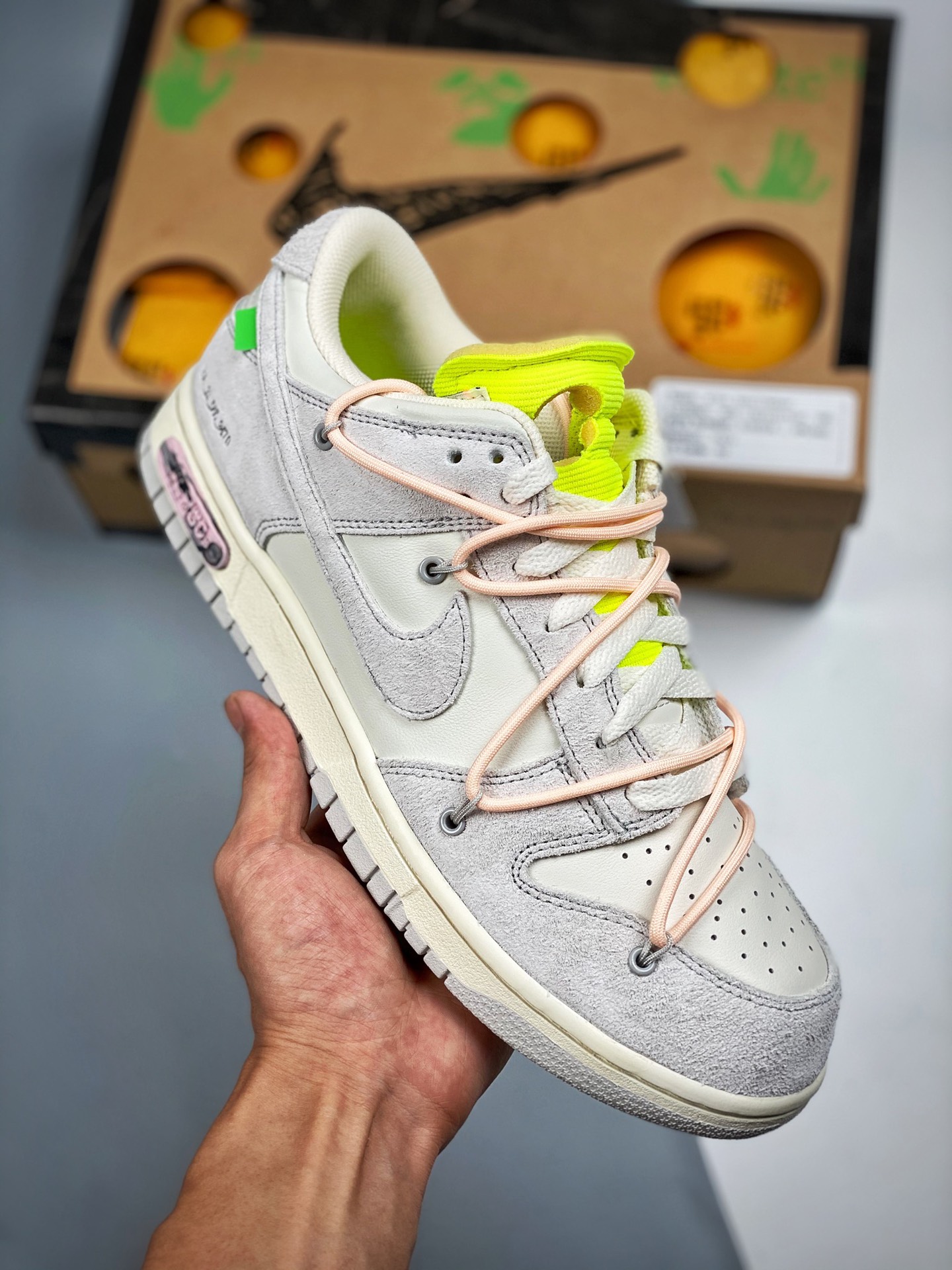 Serie Off-White™ x NK SB Dunk Low "12The 50", producción original de fábrica grande, caja original, horma original, car…