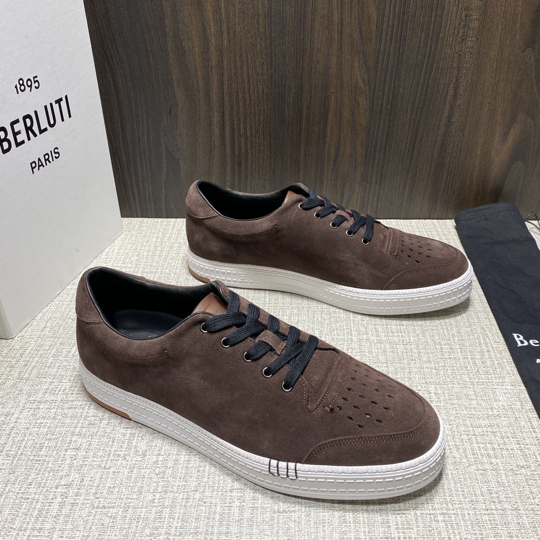 💋 💍BERLUT* 布鲁提 新品 PLAYTIME PALERMO 运动鞋板鞋  一片式皮质鞋 鞋面上