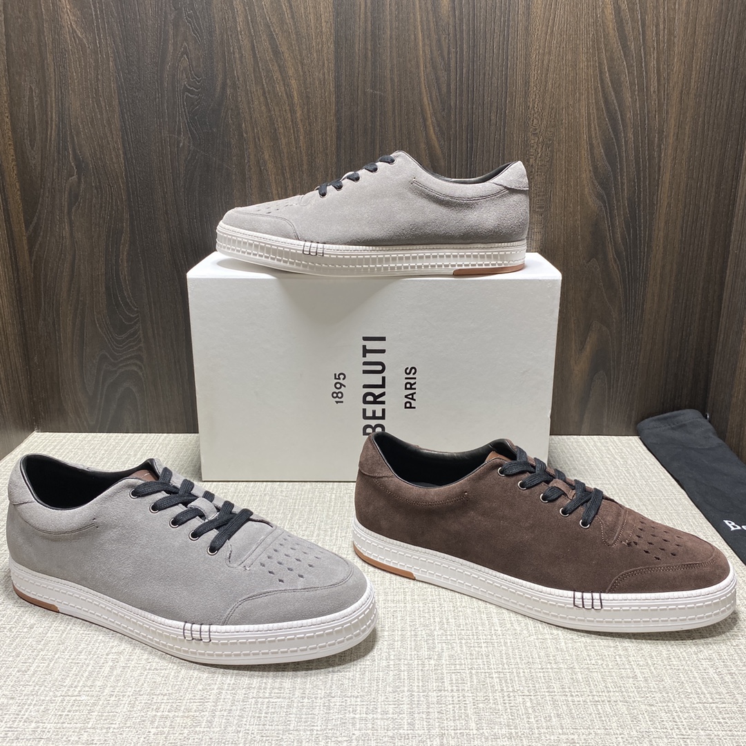 💋 💍BERLUT* 布鲁提 新品 PLAYTIME PALERMO 运动鞋板鞋  一片式皮质鞋 鞋面上