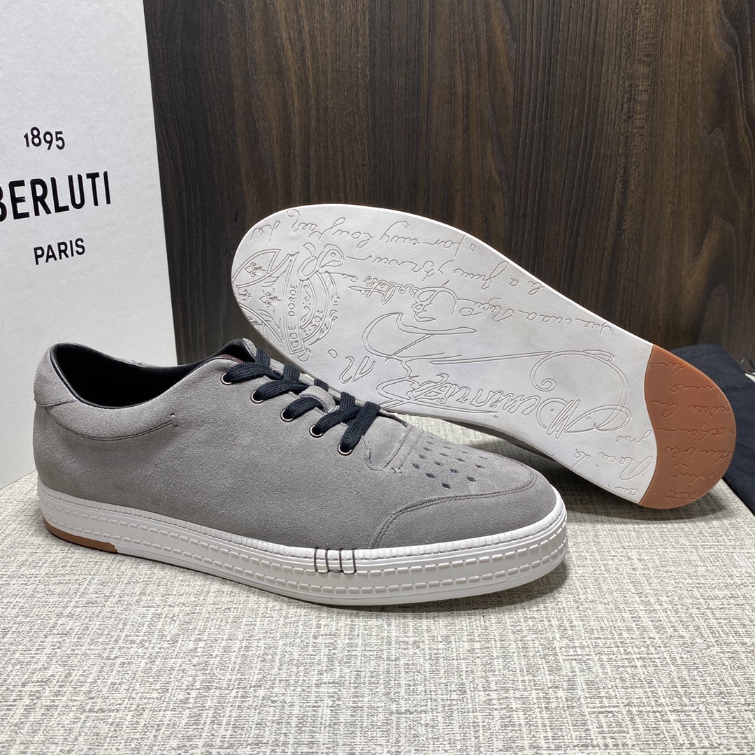 💋 💍BERLUT* 布鲁提 新品 PLAYTIME PALERMO 运动鞋板鞋  一片式皮质鞋 鞋面上