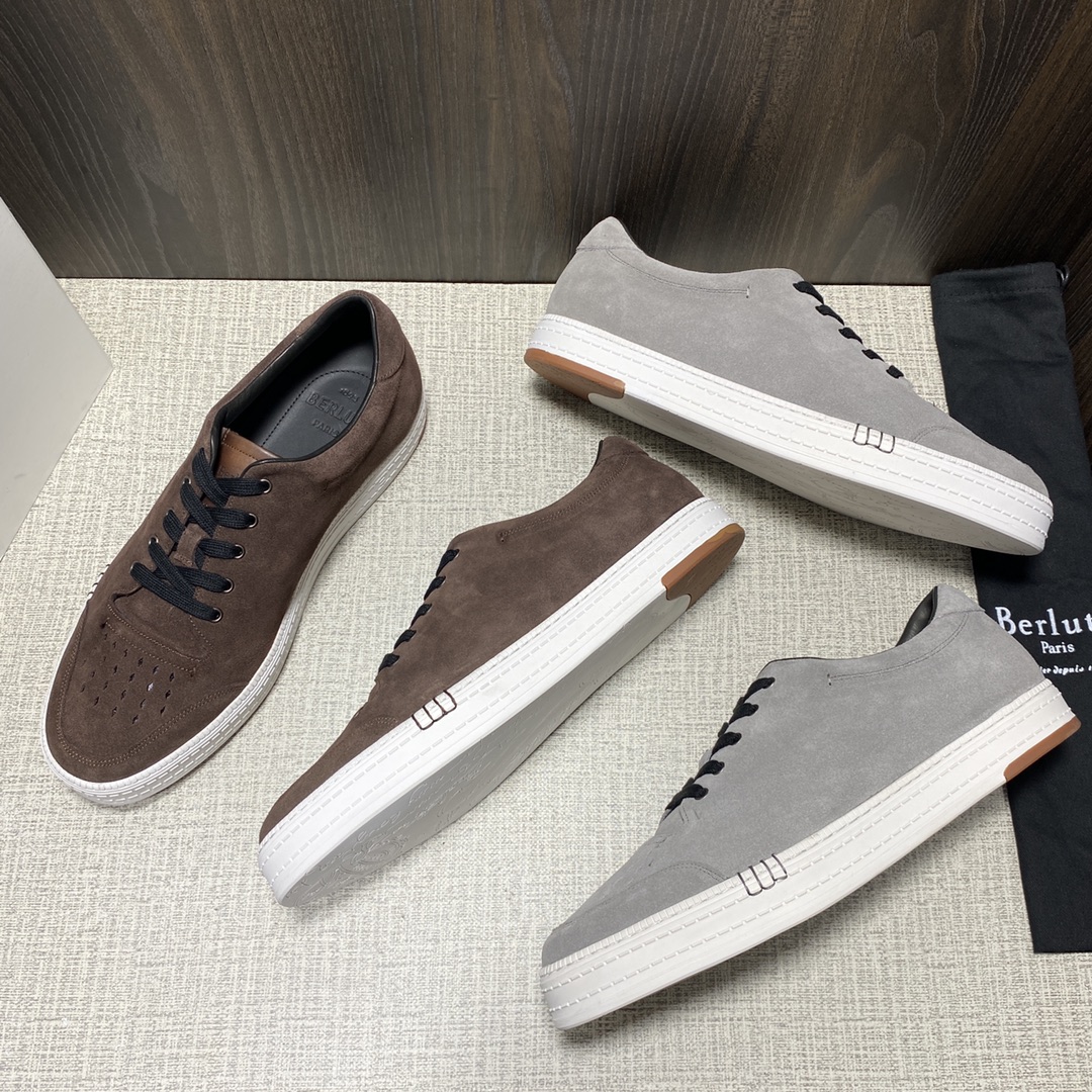 💋 💍BERLUT* 布鲁提 新品 PLAYTIME PALERMO 运动鞋板鞋  一片式皮质鞋 鞋面上
