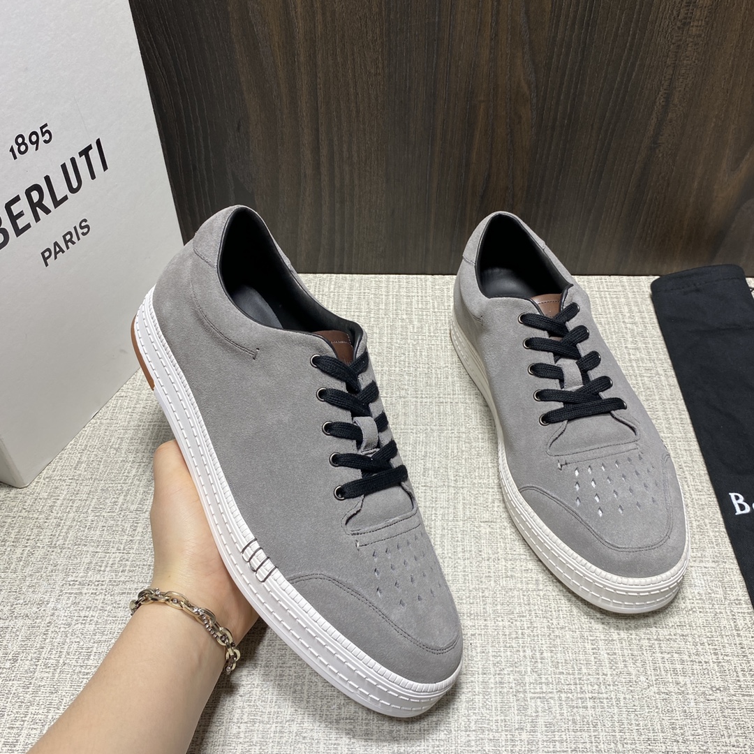 💋 💍BERLUT* 布鲁提 新品 PLAYTIME PALERMO 运动鞋板鞋  一片式皮质鞋 鞋面上