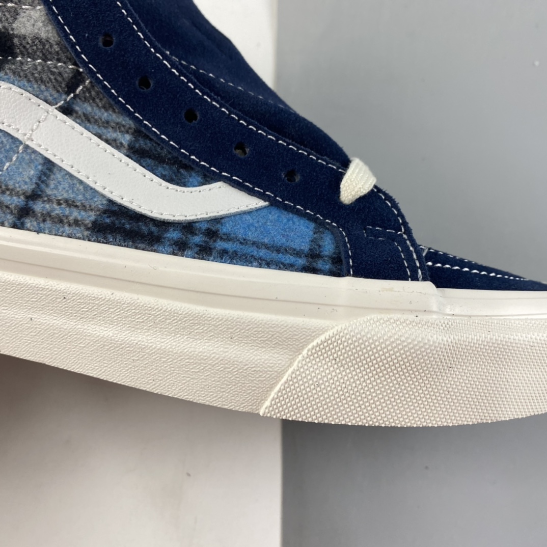 P160  Vans style38 X Pendleton 范斯联名蓝色格纹高帮休闲板鞋 VN0A38GF9GS