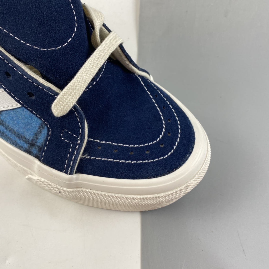 P160  Vans style38 X Pendleton 范斯联名蓝色格纹高帮休闲板鞋 VN0A38GF9GS