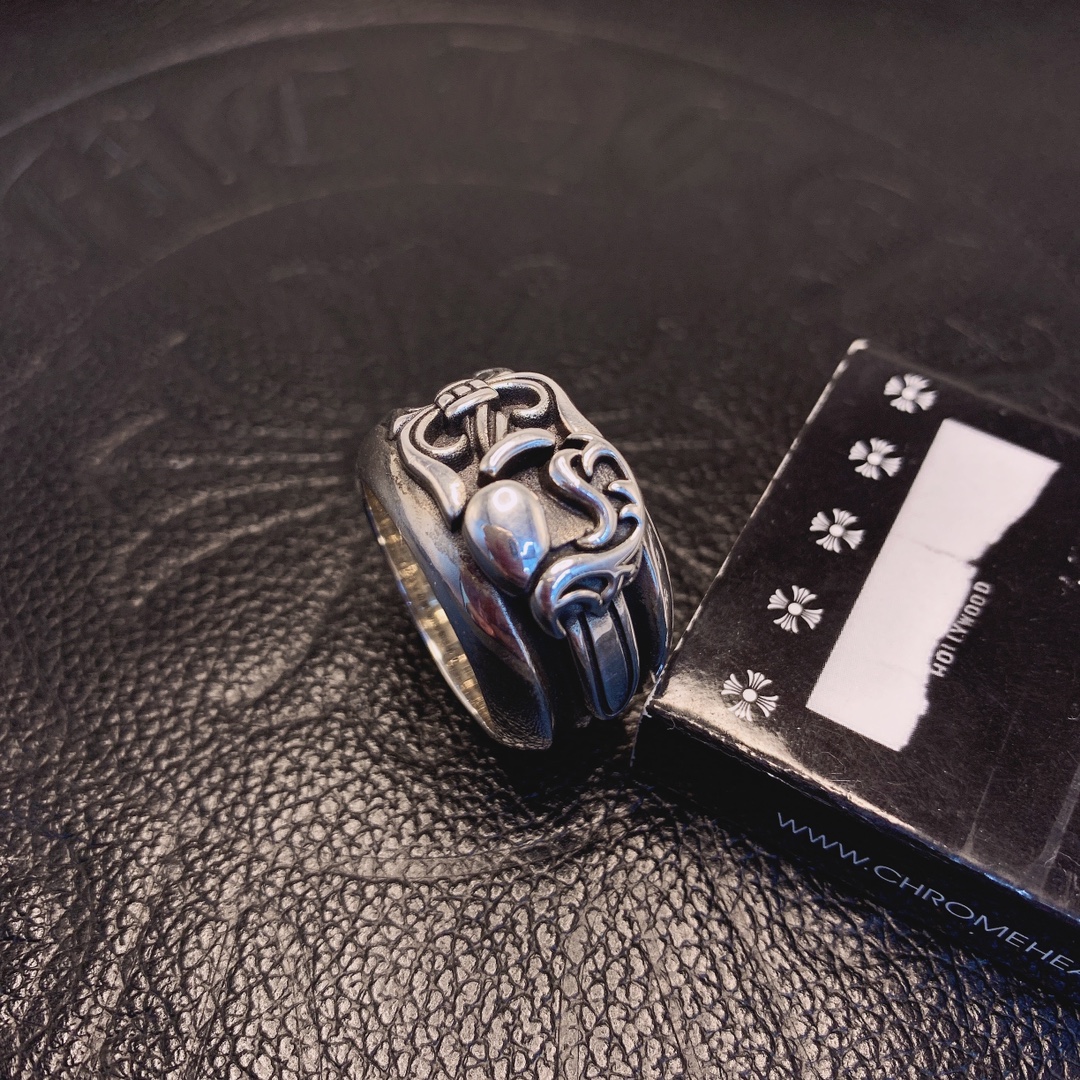 Chrome Hearts 𝐂𝐡𝐫𝐨𝐦𝐞 𝐡𝐞𝐚𝐫𝐭𝐬 克罗心桃心宝剑戒指