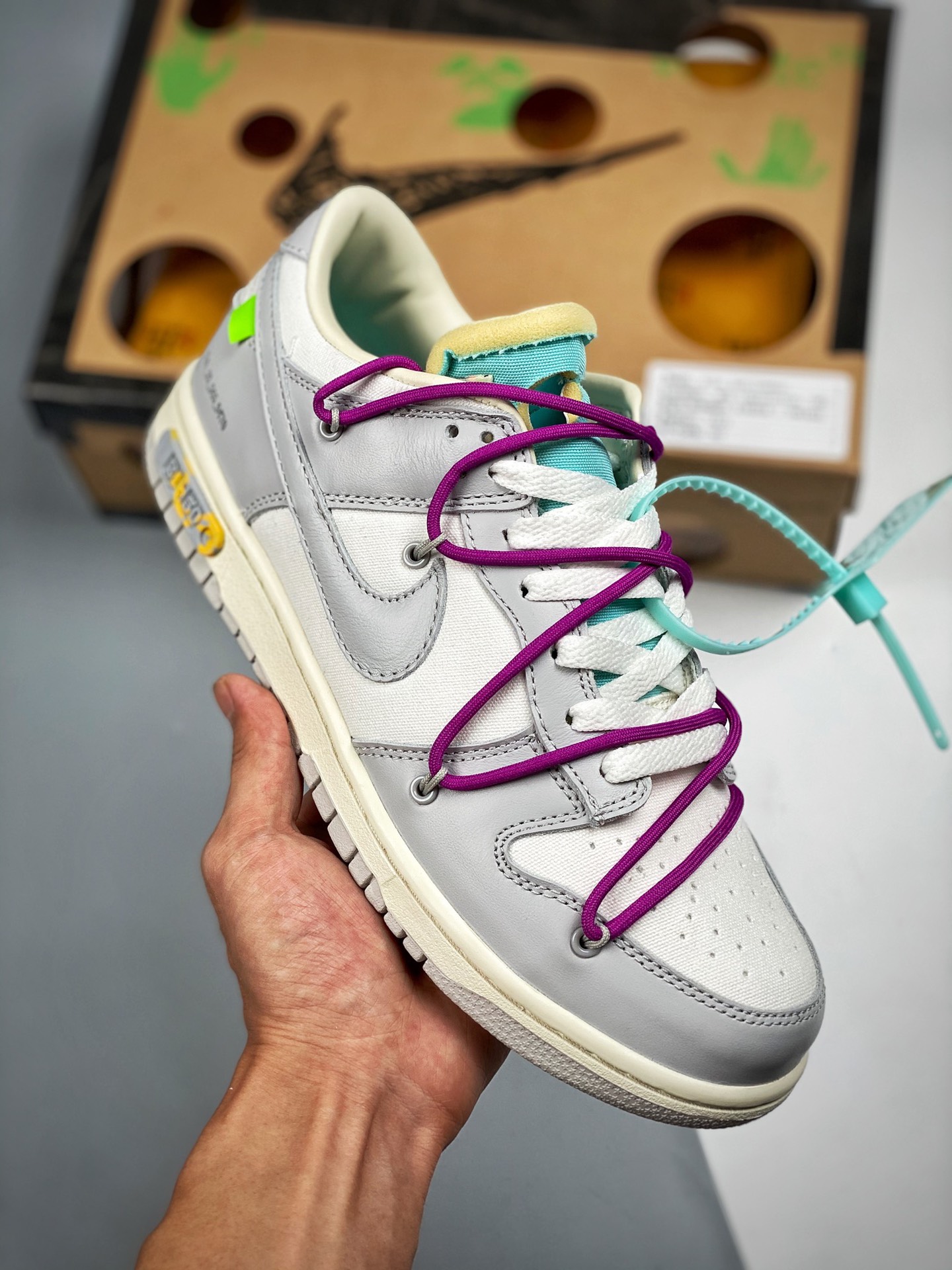 Serie Off-White™ x NK SB Dunk Low "21The 50", producción original de fábrica grande, caja original, horma original, car…