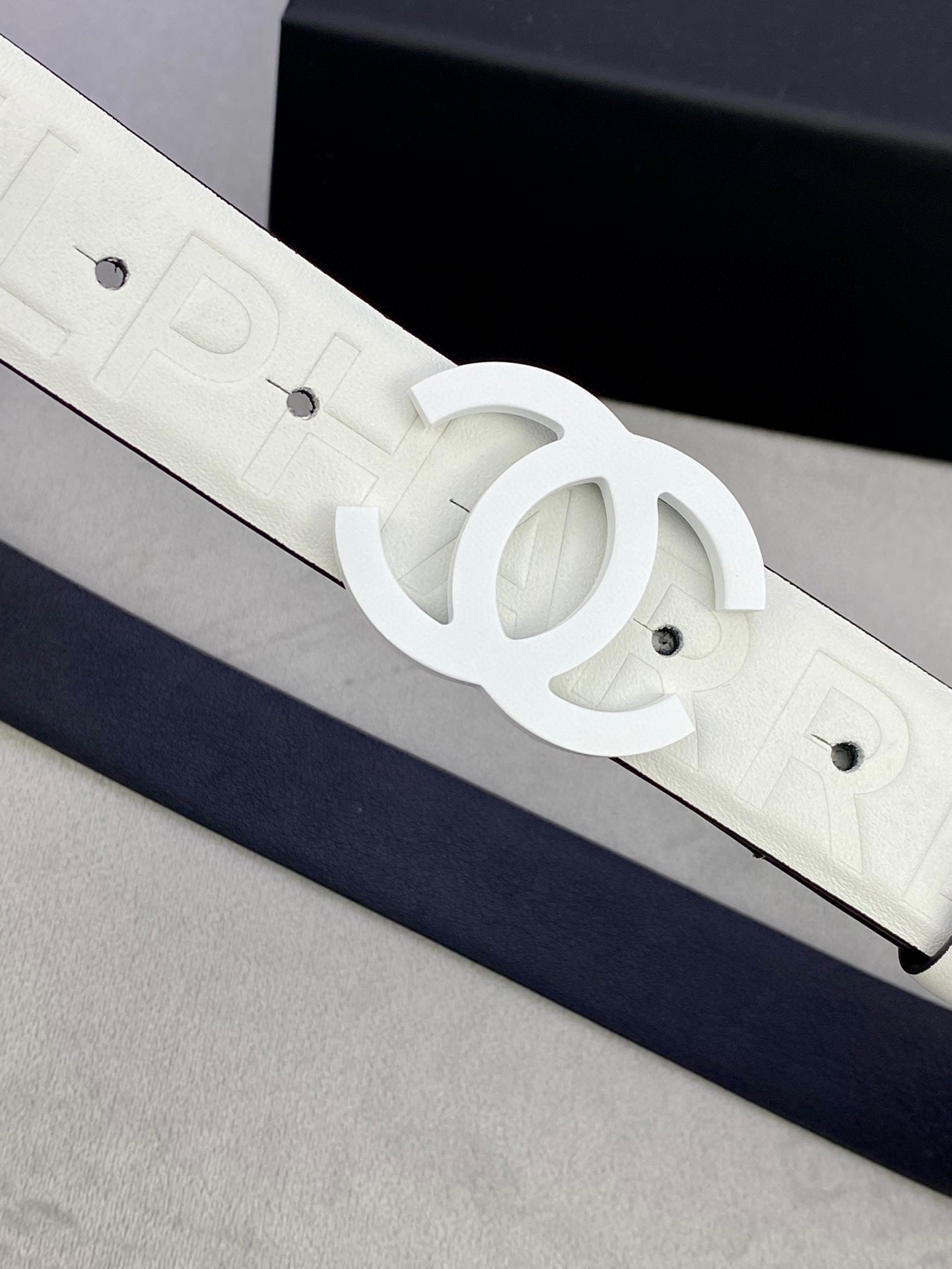 Chanel 柔らかい小牛皮ベルト 3.0cm幅 高級ステンレスバックル