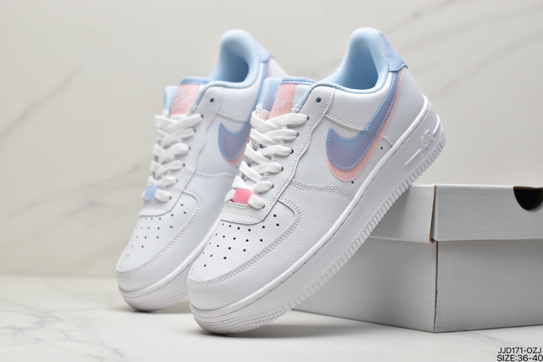 130 耐克/Nike Air Force 1’07 GS”White LT Armory Blue”空军一号经典低帮百搭休闲运动板鞋CW1574