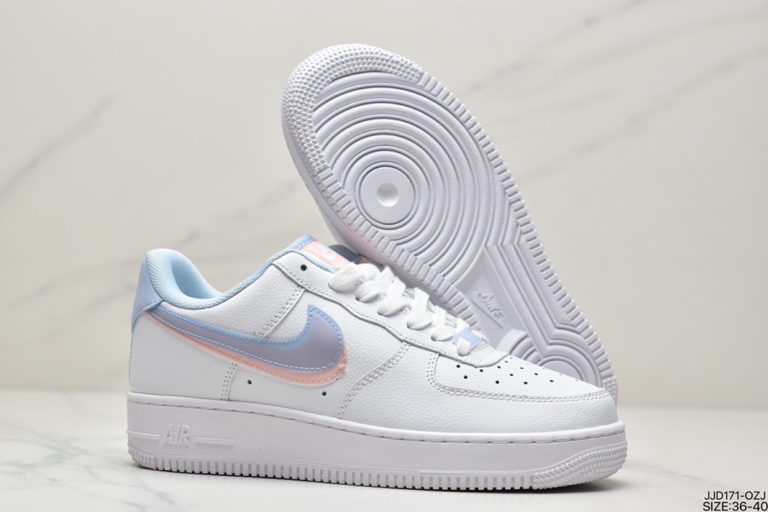 130 耐克/Nike Air Force 1’07 GS”White LT Armory Blue”空军一号经典低帮百搭休闲运动板鞋CW1574