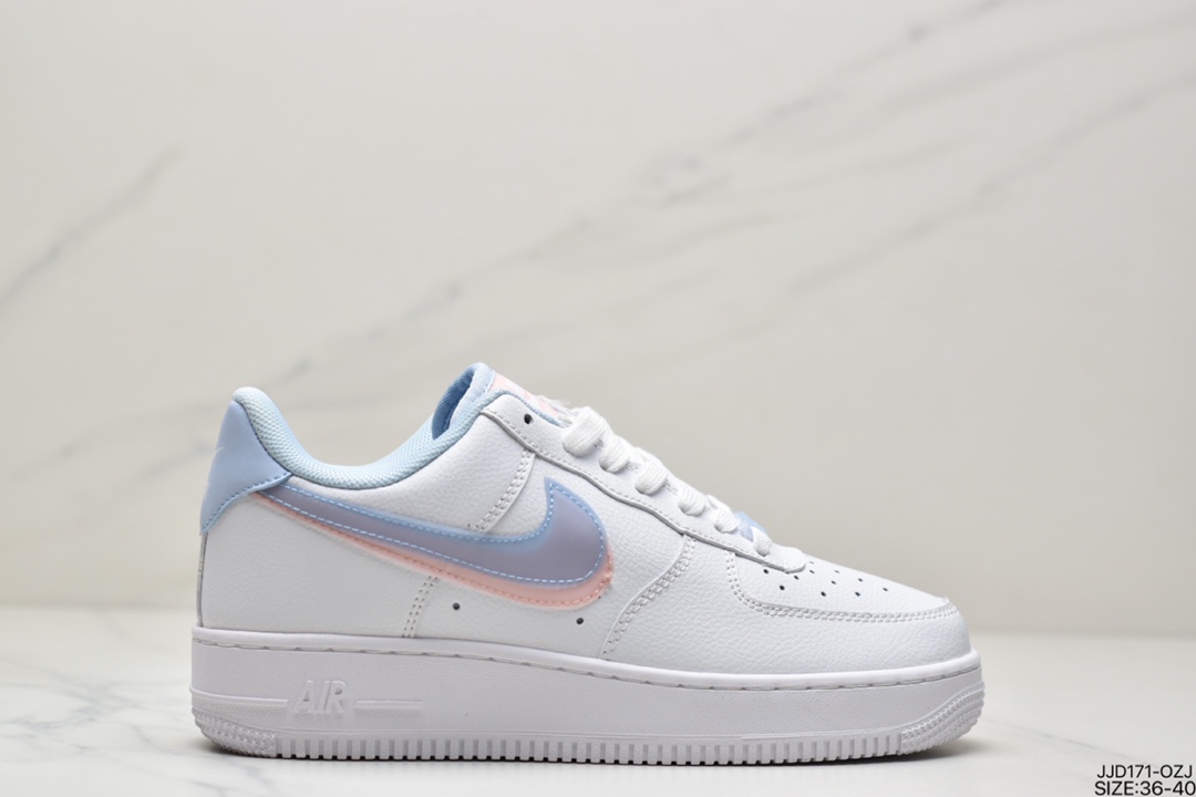 130 耐克/Nike Air Force 1’07 GS”White LT Armory Blue”空军一号经典低帮百搭休闲运动板鞋CW1574