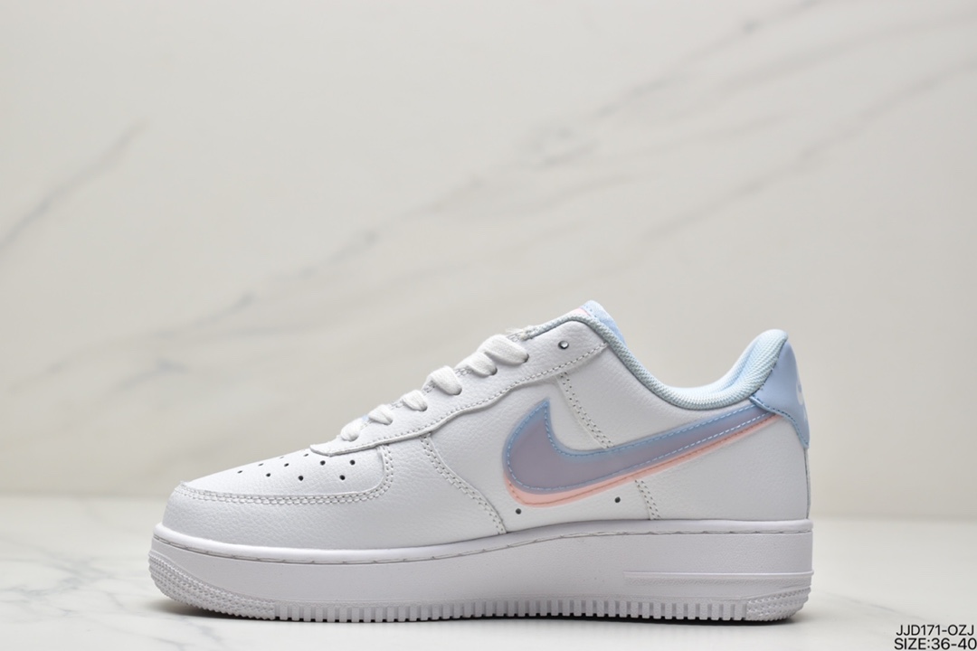 130 耐克/Nike Air Force 1’07 GS”White LT Armory Blue”空军一号经典低帮百搭休闲运动板鞋CW1574