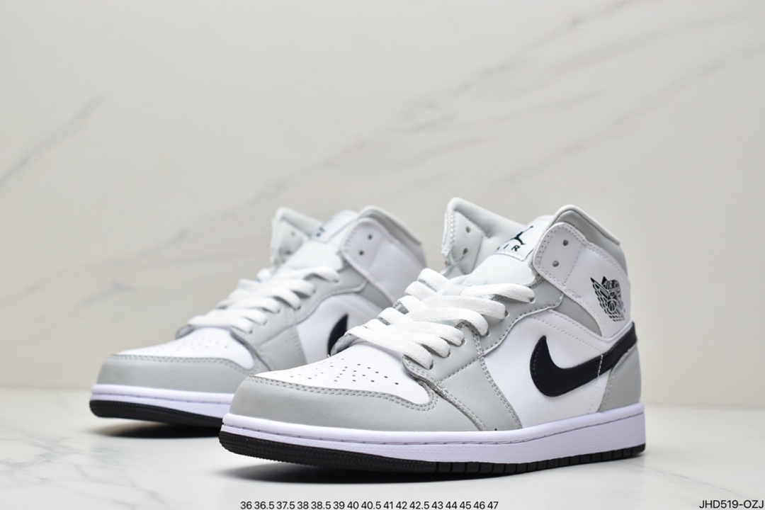 190 Air Jordan 1 Mid ” Light Smoke Grey” AJ1乔1中帮文化篮球鞋 BQ6472-015