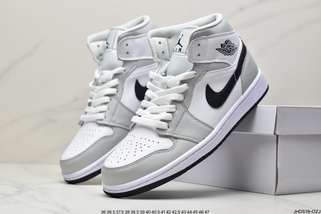 190 Air Jordan 1 Mid ” Light Smoke Grey” AJ1乔1中帮文化篮球鞋 BQ6472-015