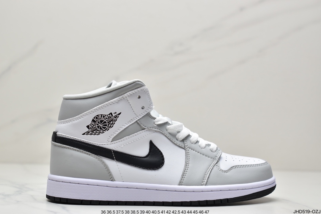 190 Air Jordan 1 Mid ” Light Smoke Grey” AJ1乔1中帮文化篮球鞋 BQ6472-015