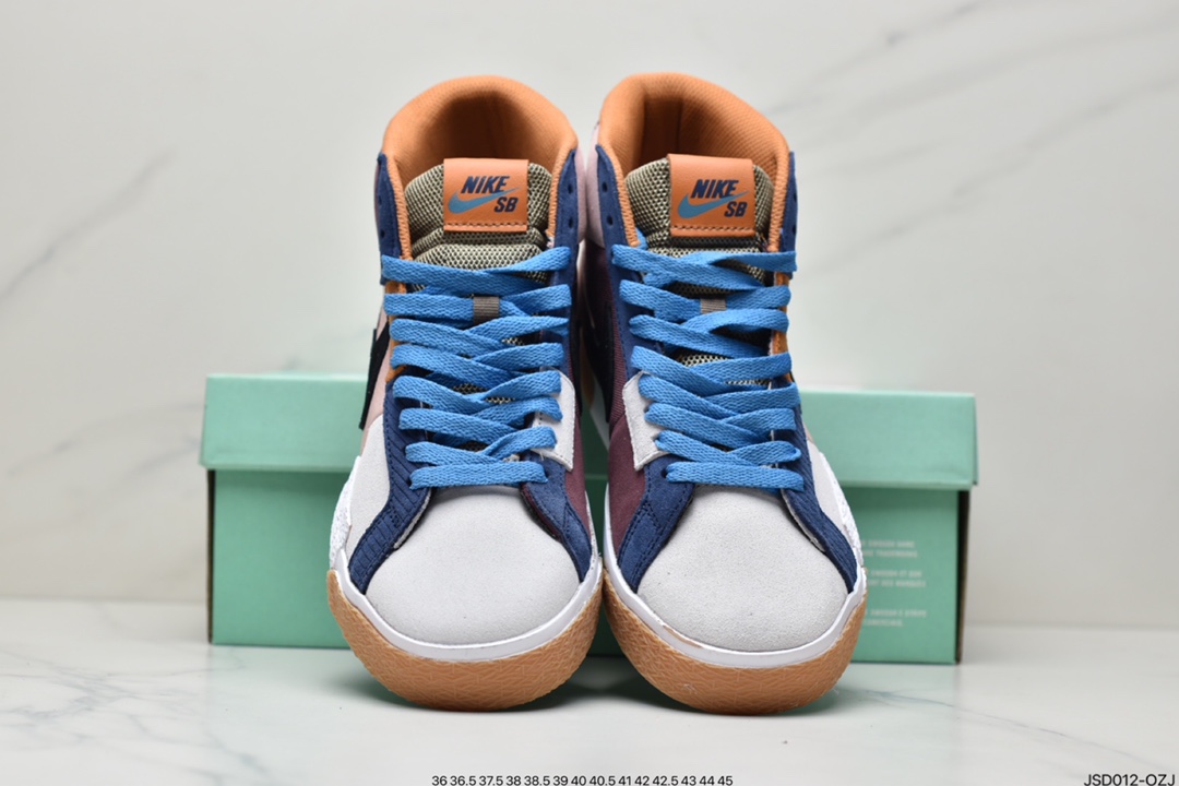200 耐克Nike SB Blazer Mid PRM “Blue Mosiac 蓝紫拼接 ”高帮百搭休闲运动板鞋 DA8854-500