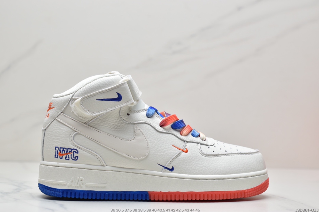 200 耐克Nike Air Force 1’07 QS”Summit White/Orange/Blue Swooshes”空军一号CT1989-113