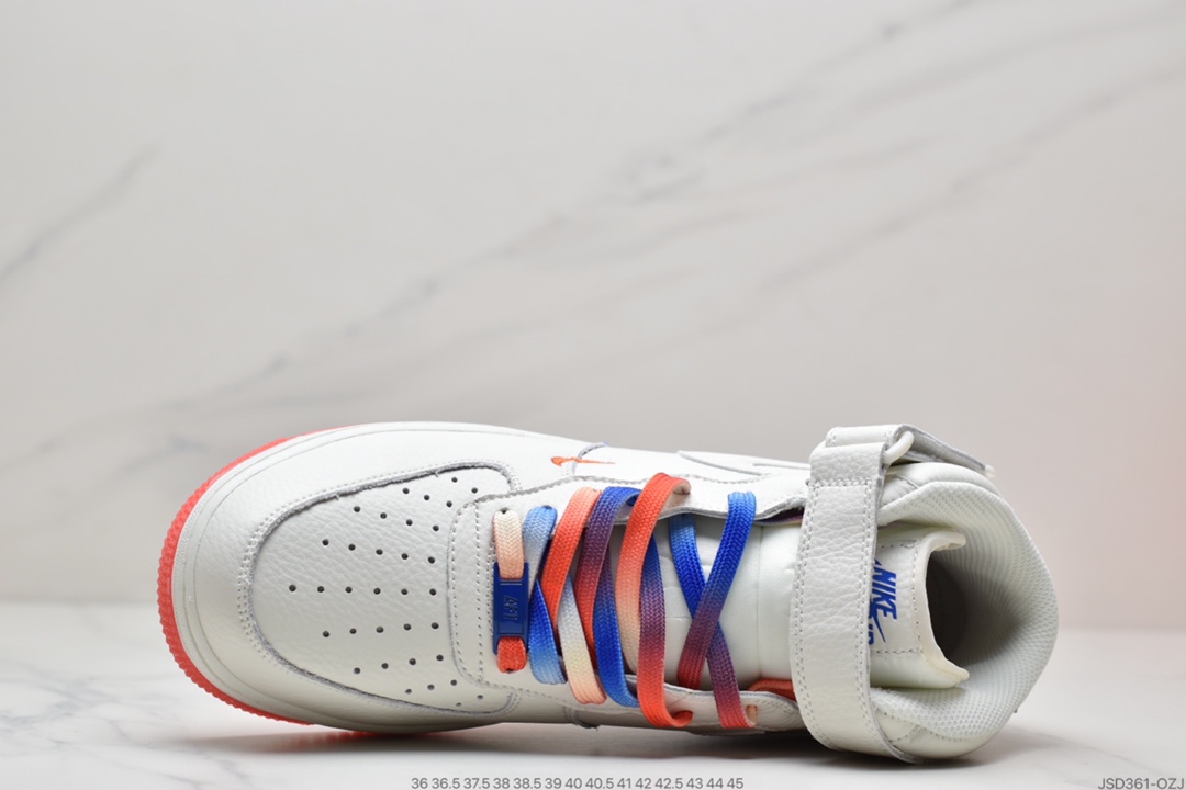 200 耐克Nike Air Force 1’07 QS”Summit White/Orange/Blue Swooshes”空军一号CT1989-113