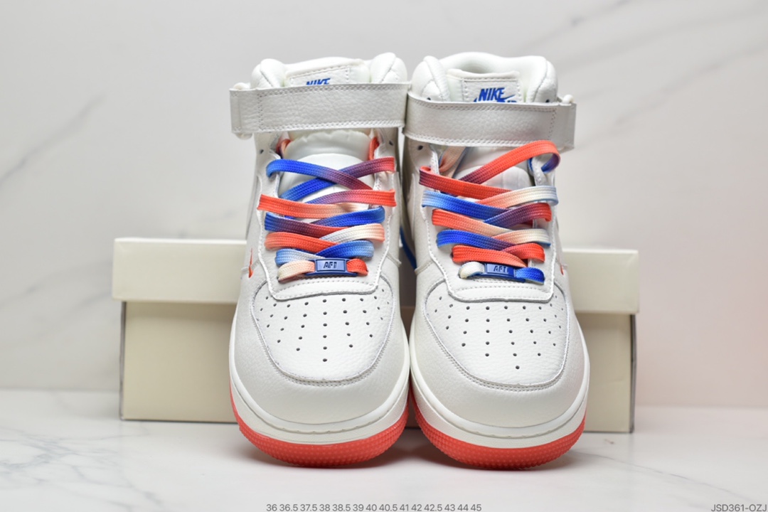 200 耐克Nike Air Force 1’07 QS”Summit White/Orange/Blue Swooshes”空军一号CT1989-113